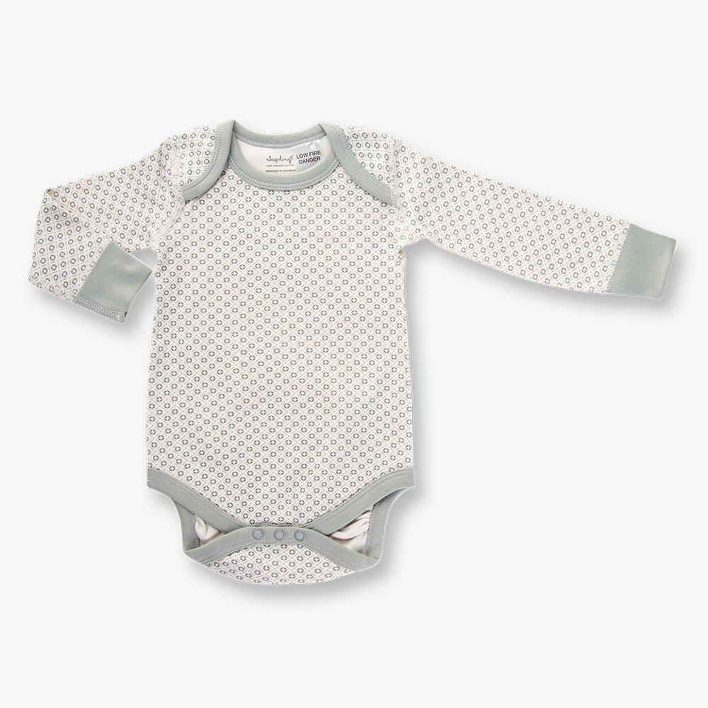 Dove Grey Long Sleeve Bodysuit - Sapling Child Canada