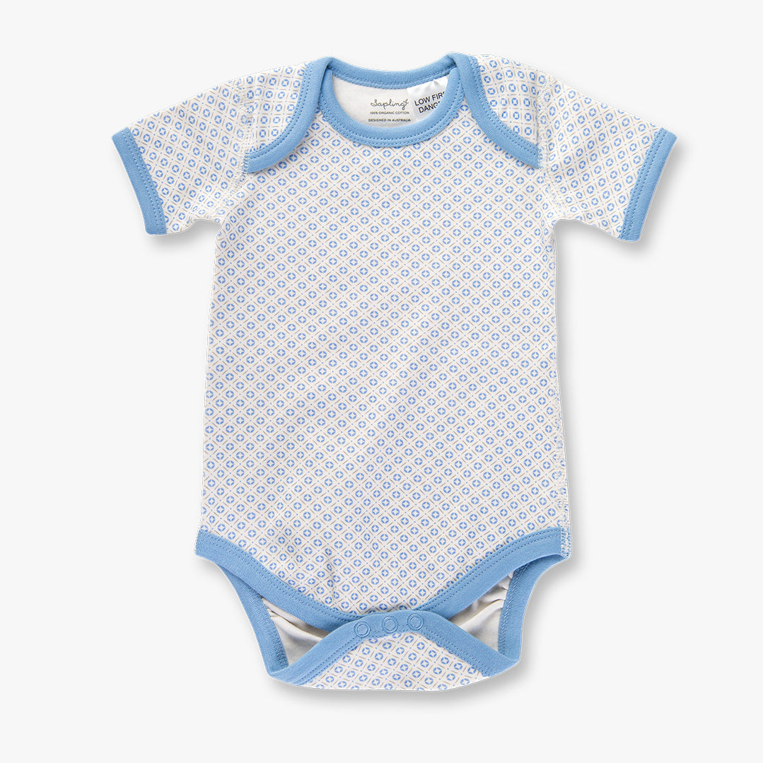 Little Boy Blue Short Sleeve Bodysuit - Sapling Child Canada