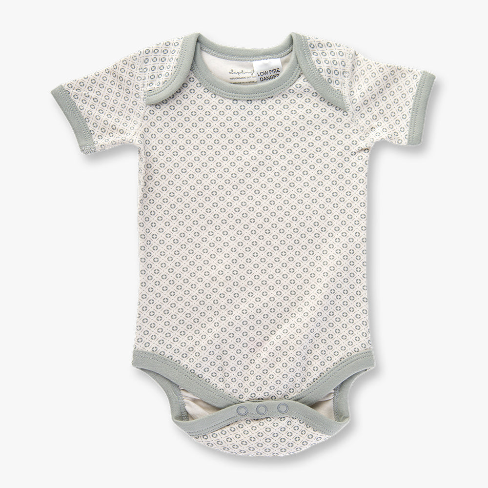 Dove Grey Short Sleeve Bodysuit - Sapling Child Canada