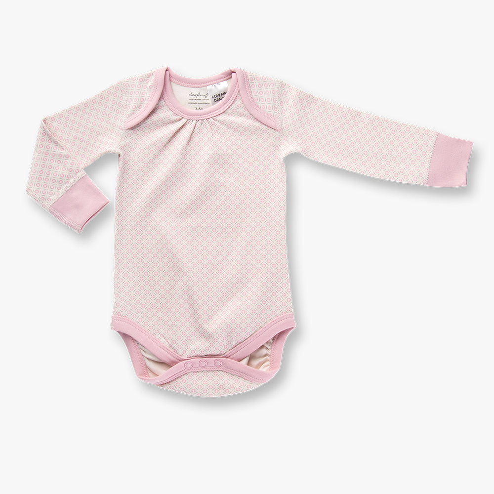 Dusty Pink Long Sleeve Bodysuit - Sapling Child Canada