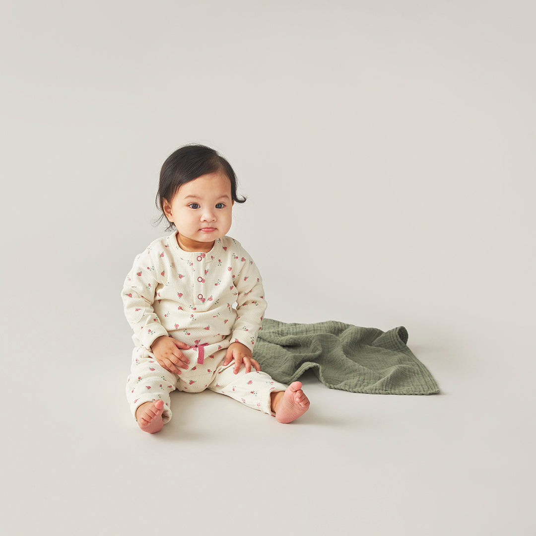 Organic Waffle Baby Pants - Rose – Sapling Child Australia